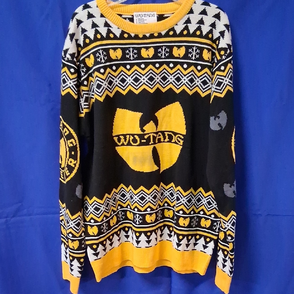 NWOT Wu-Tang Clan Black and Yellow Sweater Unisex Sz. Large